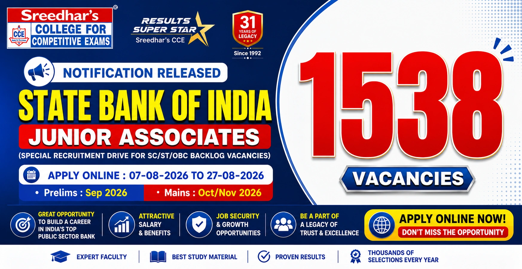 SBI Junior Associate Recruitment 2026